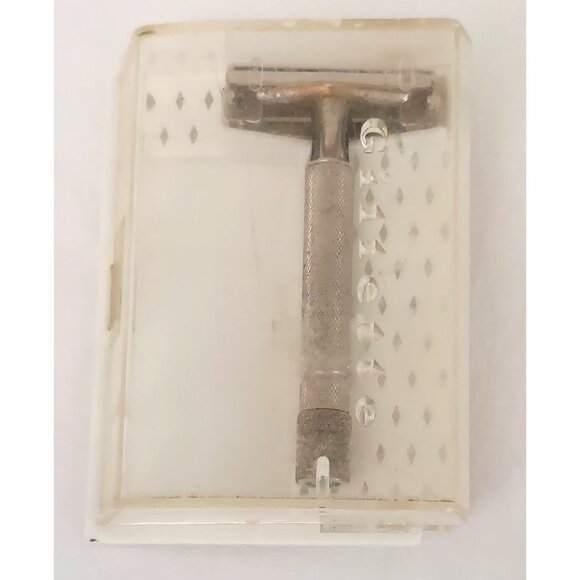 Vintage 1947 Gillette Super Speed DE Safety Razor Non Notched With Box USA - Picture 1 of 7